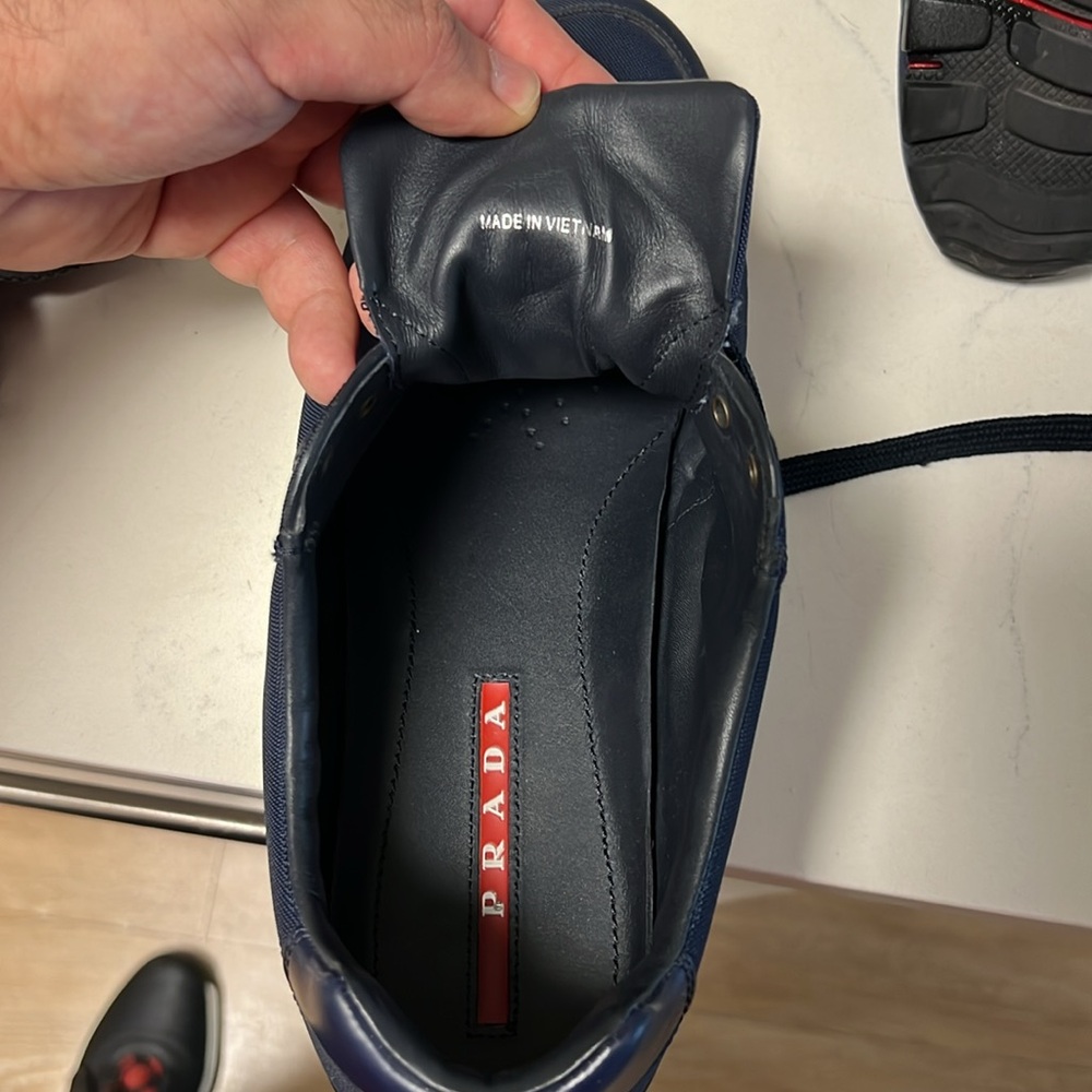Prada Navy blue sneakers size 9 used no box - Picture 7 of 7